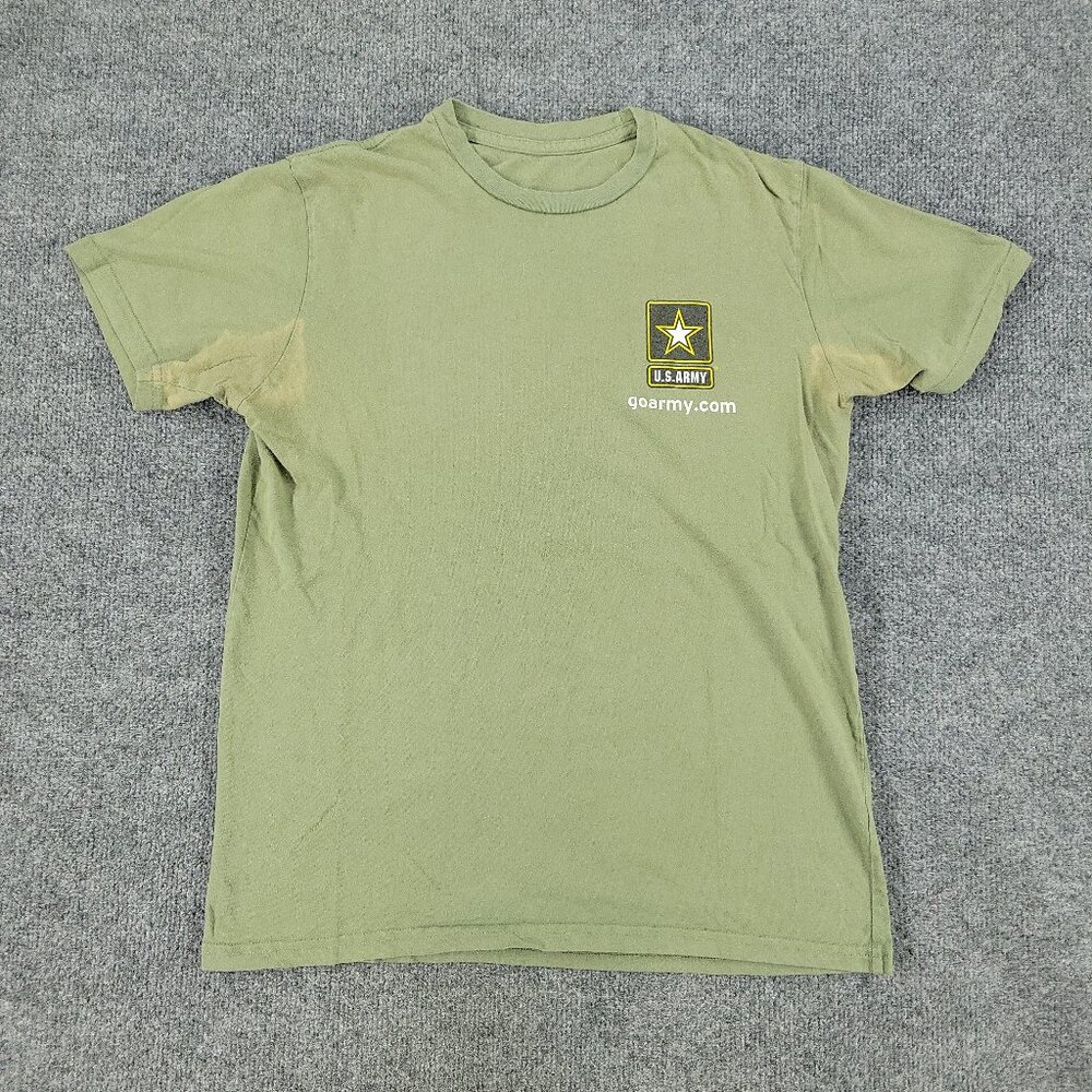 US Army Shirt Men Small Green Military Personal Courage Graphic Tee Short Sleeve